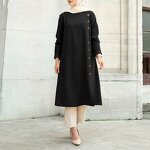 Muslim Tunic Top Manufacturer - Plus Size Crew Neck Loose Long Shirt Dress Islamic