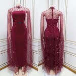 Muslim Wedding Dress Manufacturer - Luxury Beading Rhinestone Long Sleeve Evening Gown
