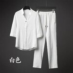 Men's Two Piece Set Manufacturer - Trendy Loose Mid Sleeved Ultrathin Pants Summer 2024