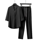 Men's Two Piece Set Manufacturer - Trendy Loose Mid Sleeved Ultrathin Pants Summer 2024