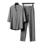 Men's Two Piece Set Manufacturer - Trendy Loose Mid Sleeved Ultrathin Pants Summer 2024
