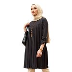 Muslim Blouse Manufacturer - Plus Size 5XL Multicolor Pleated Chiffon Long Shirts