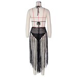 Beach Wear Set Manufacturer - Crochet Mesh Bikini Top Tassel Vacation Two Piece Outfit