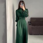 Women's Fairy Dress Manufacturer - Autumn Long Sleeve Waist Puff Sleeve Solid Color