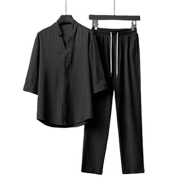 Men's Two Piece Set Manufacturer - Oversized Loose Mid Sleeved Ultrathin Pants Summer