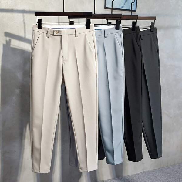 Men's Suit Trousers Manufacturer - Slim British Stretch Straight Plus Size Business Formal