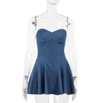 Women's Denim Dress Manufacturer - 2024 New Temperament Design Casual Midi Length