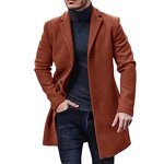 Men's Tweed Coat Manufacturer - Spring Fall Lapel Casual Medium-length Button Windbreaker