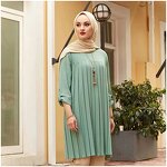 Muslim Blouse Manufacturer - Plus Size 5XL Multicolor Pleated Chiffon Long Shirts