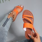 Women's Sandals Manufacturer - Large Summer Multi Color Round Head Flat Bottom Anti Slip