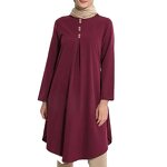 Muslim Blouse Manufacturer - Summer Dovetail Pleated Long Sleeve Islamic Clothing