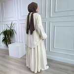 Muslim Skirt Suit Manufacturer - Summer Crumpled Puff Sleeve First-Hand Supply In Stock