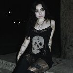 Women's Sleeveless Dress Manufacturer - 2024 Punk Gothic Graffiti Printed Hot Girl