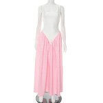 Women's Maxi Dress Manufacturer - Casual Slim Camisole Patchwork Plaid Print Loose