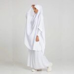 Burqa Abaya Set Manufacturer - 2 Piece Nida Hoodie Full Cover Khimar Prayer Dress