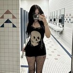 Women's Sleeveless Dress Manufacturer - 2024 Punk Gothic Graffiti Printed Hot Girl