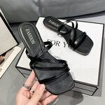 Women's Flat Slippers Manufacturer - Pure Color Winding Strap Casual Beach Sandals