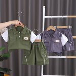 Boys Clothing Set Manufacturer - 2024 Summer Tooling Style Short-sleeved Shirt Shorts