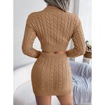 Women's Sweater Set Manufacturer - Knitted Warm Winter Two Piece Skirt Set Ready to Ship