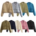 Men's Shacket Manufacturer - American Big Flat Pocket Cropped Bomber Jacket Windbreaker