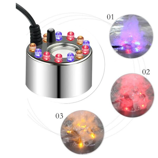 Ultrasonic Fogger Manufacturer - 1 Head 12 Led Colorful Light for Outdoor Garden Fountains Pools