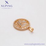 Women Pendant Manufacturer - XUPING X000759187 18K Gold Plated Butterfly Circle Necklace