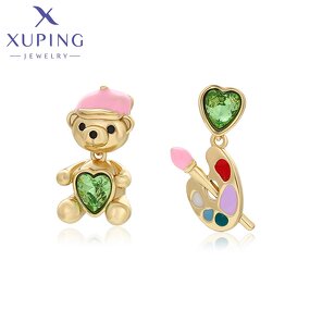 Girl Earring Manufacturer - XUPING Small MOQ Cute Animal Bear Rabbit Fish Deer Stud