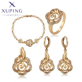Jewelry Set Manufacturer - XUPING A00566983 18K Gold Plated South Indian Flower 4Pcs