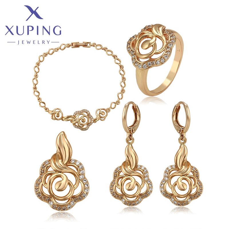 Jewelry Set Manufacturer - XUPING A00566983 18K Gold Plated South Indian Flower 4Pcs