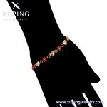 Women Bracelet Manufacturer - XUPING X000973574 18K Gold Plated Flower Red Heart Chain