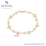 Women Bracelet Manufacturer - XUPING X000925776 14K Gold Plated Crystal Leaf Environmental