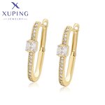 Huggie Earring Manufacturer - XUPING X000941566 14K Gold Plated CZ Small Hoop