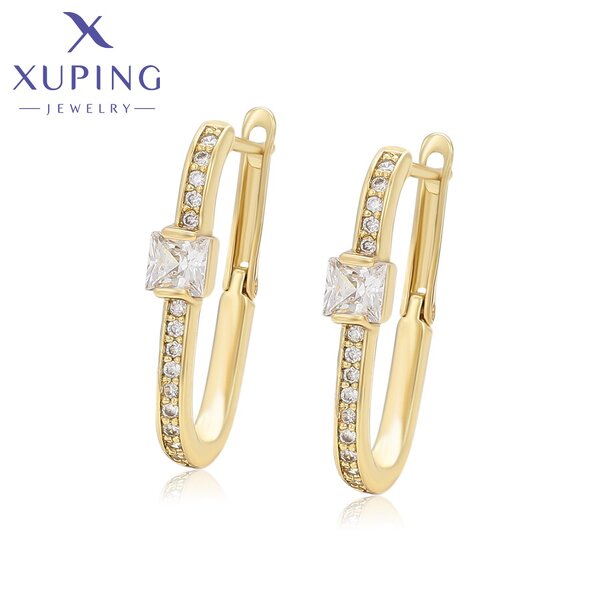 Huggie Earring Manufacturer - XUPING X000941566 14K Gold Plated CZ Small Hoop
