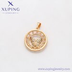 Women Pendant Manufacturer - XUPING X000759187 18K Gold Plated Butterfly Circle Necklace