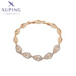 Women Bracelet Manufacturer - XUPING X000755120 18K Gold Plated Flower CZ Elegant
