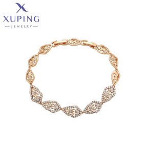 Women Bracelet Manufacturer - XUPING X000755120 18K Gold Plated Flower CZ Elegant
