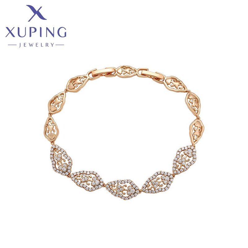 Women Bracelet Manufacturer - XUPING X000755120 18K Gold Plated Flower CZ Elegant