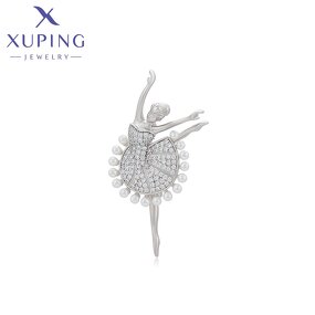 Women Brooch Manufacturer - XUPING S00100573 Platinum Plated Dance Girl Fashion Cute