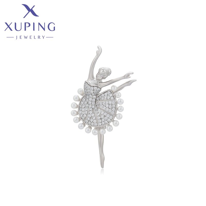Women Brooch Manufacturer - XUPING S00100573 Platinum Plated Dance Girl Fashion Cute