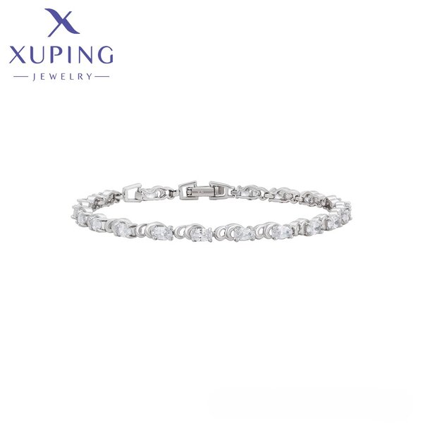 Women Bracelet Manufacturer - XUPING X000971711 Platinum Plated Environmental Copper Crystal