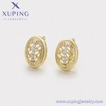 Huggie Earring Manufacturer - XUPING X000767234 14K Gold Plated Crystal Minimalist