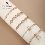 Women Bracelet Manufacturer - XUPING Gold Plated CZ Butterfly Bow Flower Tennis Charm