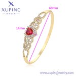Women Bangle Manufacturer - XUPING X000987174 14K Gold Plated Red Stone Heart Wedding
