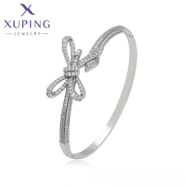 Women Bangle Manufacturer - XUPING X000794047 Platinum Plated Simple Cute Bow Fashion
