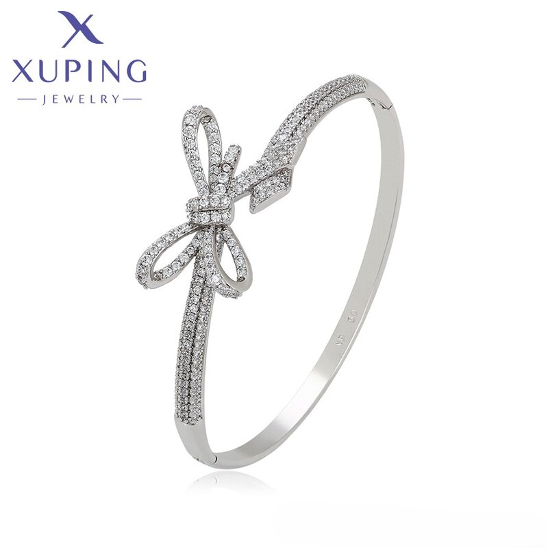 Women Bangle Manufacturer - XUPING X000794047 Platinum Plated Simple Cute Bow Fashion