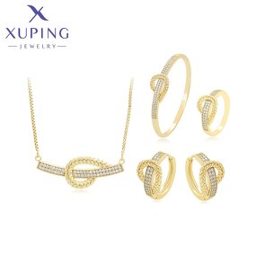 Women Jewelry Set Manufacturer - XUPING S00158030 14K Gold Plated Wheat Copper 4Pcs