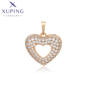 Pendant Manufacturer - XUPING X000864170 18K Gold Plated Iced Out Big Love Heart