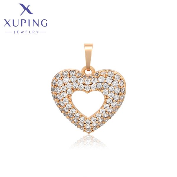 Pendant Manufacturer - XUPING X000864170 18K Gold Plated Iced Out Big Love Heart