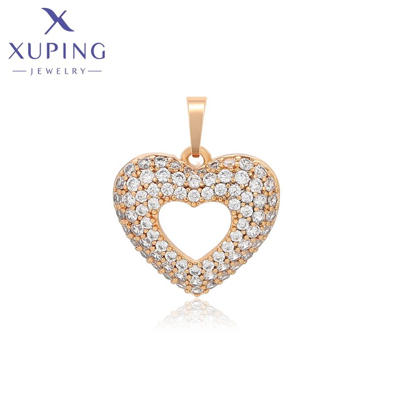 Pendant Manufacturer - XUPING X000864170 18K Gold Plated Iced Out Big Love Heart