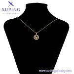 Women Pendant Manufacturer - XUPING X000759187 18K Gold Plated Butterfly Circle Necklace